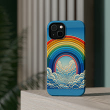 DistinctInk Tough Case for Apple iPhone, Compatible with MagSafe Charging - "Vibrant and Playful: A Rainbow Wonderland"