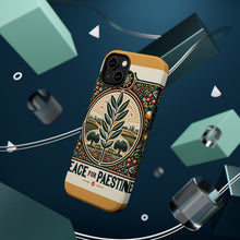 DistinctInk Tough Case for Apple iPhone, Compatible with MagSafe Charging - "Harmony Blossoms: A Symbolic Peace for Palestine"