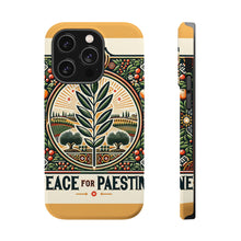 DistinctInk Tough Case for Apple iPhone, Compatible with MagSafe Charging - "Harmony Blossoms: A Symbolic Peace for Palestine"