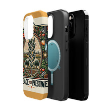 DistinctInk Tough Case for Apple iPhone, Compatible with MagSafe Charging - "Harmony Blossoms: A Symbolic Peace for Palestine"