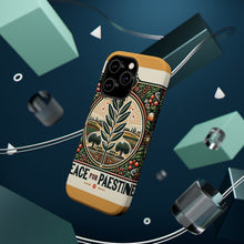 DistinctInk Tough Case for Apple iPhone, Compatible with MagSafe Charging - "Harmony Blossoms: A Symbolic Peace for Palestine"