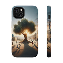 DistinctInk Tough Case for Apple iPhone, Compatible with MagSafe Charging - "Harmony Under the Olive Tree: A Peaceful Palestine"