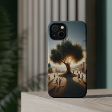 DistinctInk Tough Case for Apple iPhone, Compatible with MagSafe Charging - "Harmony Under the Olive Tree: A Peaceful Palestine"
