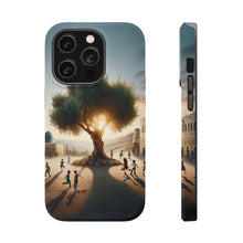 DistinctInk Tough Case for Apple iPhone, Compatible with MagSafe Charging - "Harmony Under the Olive Tree: A Peaceful Palestine"