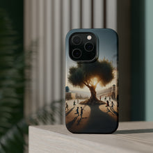 DistinctInk Tough Case for Apple iPhone, Compatible with MagSafe Charging - "Harmony Under the Olive Tree: A Peaceful Palestine"