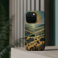 DistinctInk Tough Case for Apple iPhone, Compatible with MagSafe Charging - "Harmonious Unity: Serene Landscape with Peace"