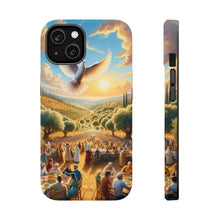 DistinctInk Tough Case for Apple iPhone, Compatible with MagSafe Charging - "Harmony Blossoms in Ancient Palestinian Landscape"