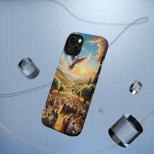 DistinctInk Tough Case for Apple iPhone, Compatible with MagSafe Charging - "Harmony Blossoms in Ancient Palestinian Landscape"