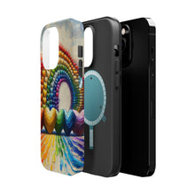 DistinctInk Tough Case for Apple iPhone, Compatible with MagSafe Charging - "Rainbow Hearts Painted with Artistic Mastery"