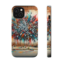 DistinctInk Tough Case for Apple iPhone, Compatible with MagSafe Charging - "Color Cascades: Vibrant Street Art Illuminates Urban Landscape"