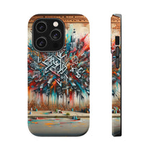 DistinctInk Tough Case for Apple iPhone, Compatible with MagSafe Charging - "Color Cascades: Vibrant Street Art Illuminates Urban Landscape"