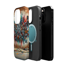 DistinctInk Tough Case for Apple iPhone, Compatible with MagSafe Charging - "Color Cascades: Vibrant Street Art Illuminates Urban Landscape"