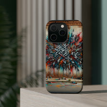 DistinctInk Tough Case for Apple iPhone, Compatible with MagSafe Charging - "Color Cascades: Vibrant Street Art Illuminates Urban Landscape"