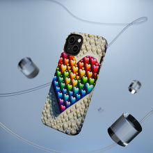 DistinctInk Tough Case for Apple iPhone, Compatible with MagSafe Charging - "Heartfelt Rainbow: A Textured Oil Painting"