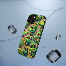 DistinctInk Tough Case for Apple iPhone, Compatible with MagSafe Charging - "Whimsical Alligator Paradise: Playful, Colorful Pattern"