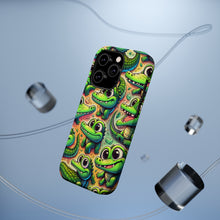 DistinctInk Tough Case for Apple iPhone, Compatible with MagSafe Charging - "Whimsical Alligator Paradise: Playful, Colorful Pattern"