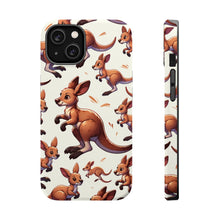 DistinctInk Tough Case for Apple iPhone, Compatible with MagSafe Charging - "Bounding Kangaroos: Playful Leaps and Bounds"