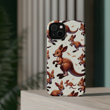 DistinctInk Tough Case for Apple iPhone, Compatible with MagSafe Charging - "Bounding Kangaroos: Playful Leaps and Bounds"