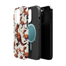 DistinctInk Tough Case for Apple iPhone, Compatible with MagSafe Charging - "Bounding Kangaroos: Playful Leaps and Bounds"