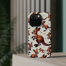 DistinctInk Tough Case for Apple iPhone, Compatible with MagSafe Charging - "Bounding Kangaroos: Playful Leaps and Bounds"