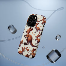 DistinctInk Tough Case for Apple iPhone, Compatible with MagSafe Charging - "Bounding Kangaroos: Playful Leaps and Bounds"