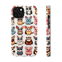 DistinctInk Tough Case for Apple iPhone, Compatible with MagSafe Charging - "Playful Animal Parade: Repeating Cartoon Pattern"