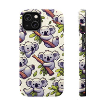 DistinctInk Tough Case for Apple iPhone, Compatible with MagSafe Charging - "Whimsical Arboreal Koala Pattern Collection"