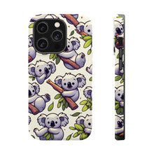 DistinctInk Tough Case for Apple iPhone, Compatible with MagSafe Charging - "Whimsical Arboreal Koala Pattern Collection"