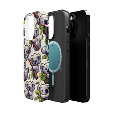 DistinctInk Tough Case for Apple iPhone, Compatible with MagSafe Charging - "Whimsical Arboreal Koala Pattern Collection"