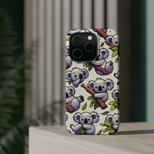 DistinctInk Tough Case for Apple iPhone, Compatible with MagSafe Charging - "Whimsical Arboreal Koala Pattern Collection"