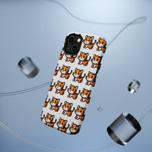 DistinctInk Tough Case for Apple iPhone, Compatible with MagSafe Charging - Playful Tiger Pattern on Blank Background