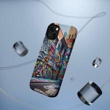 DistinctInk Tough Case for Apple iPhone, Compatible with MagSafe Charging - "Colorful Urban Masterpiece: Bursting Life on Concrete Canvas"