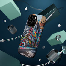 DistinctInk Tough Case for Apple iPhone, Compatible with MagSafe Charging - "Colorful Urban Masterpiece: Bursting Life on Concrete Canvas"