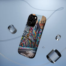 DistinctInk Tough Case for Apple iPhone, Compatible with MagSafe Charging - "Colorful Urban Masterpiece: Bursting Life on Concrete Canvas"