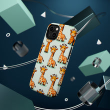 DistinctInk Tough Case for Apple iPhone, Compatible with MagSafe Charging - "Giraffe Fun: Playful Cartoon Pattern Designs"
