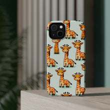 DistinctInk Tough Case for Apple iPhone, Compatible with MagSafe Charging - "Giraffe Fun: Playful Cartoon Pattern Designs"