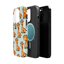 DistinctInk Tough Case for Apple iPhone, Compatible with MagSafe Charging - "Giraffe Fun: Playful Cartoon Pattern Designs"