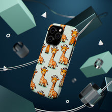 DistinctInk Tough Case for Apple iPhone, Compatible with MagSafe Charging - "Giraffe Fun: Playful Cartoon Pattern Designs"
