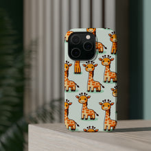 DistinctInk Tough Case for Apple iPhone, Compatible with MagSafe Charging - "Giraffe Fun: Playful Cartoon Pattern Designs"