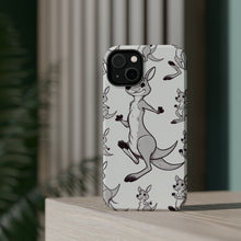 DistinctInk Tough Case for Apple iPhone, Compatible with MagSafe Charging - "Playful and Energetic Kangaroo Pattern"