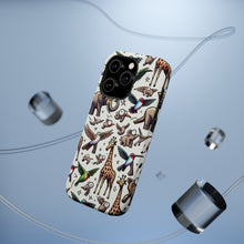 DistinctInk Tough Case for Apple iPhone, Compatible with MagSafe Charging - "Endearing Animal Extravaganza: Whimsical Seamless Pattern"