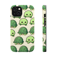 DistinctInk Tough Case for Apple iPhone, Compatible with MagSafe Charging - "Whimsical Turtle Parade: A Playful Pattern"