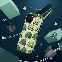 DistinctInk Tough Case for Apple iPhone, Compatible with MagSafe Charging - "Whimsical Turtle Parade: A Playful Pattern"