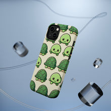 DistinctInk Tough Case for Apple iPhone, Compatible with MagSafe Charging - "Whimsical Turtle Parade: A Playful Pattern"