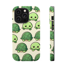 DistinctInk Tough Case for Apple iPhone, Compatible with MagSafe Charging - "Whimsical Turtle Parade: A Playful Pattern"