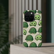 DistinctInk Tough Case for Apple iPhone, Compatible with MagSafe Charging - "Whimsical Turtle Parade: A Playful Pattern"