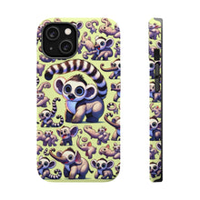 DistinctInk Tough Case for Apple iPhone, Compatible with MagSafe Charging - "Whimsical Infinite Repeating Cartoon Animal Pattern"