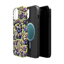 DistinctInk Tough Case for Apple iPhone, Compatible with MagSafe Charging - "Whimsical Infinite Repeating Cartoon Animal Pattern"