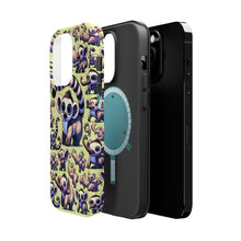 DistinctInk Tough Case for Apple iPhone, Compatible with MagSafe Charging - "Whimsical Infinite Repeating Cartoon Animal Pattern"