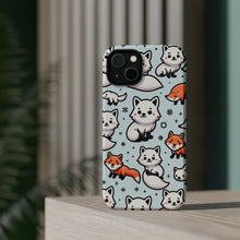 DistinctInk Tough Case for Apple iPhone, Compatible with MagSafe Charging - "ARctic Fox: A Musical Pattern Delight"